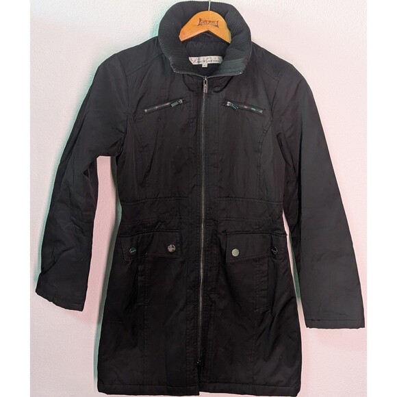 KENNETH COLE New York G3 GIII Black Inspector Rain Coat Women's Size Small (A31) - Picture 1 of 6